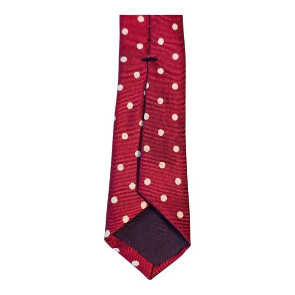 Vintage Bert Pulitzer Necktie Red White Polka Dot 100% Silk Classic Width USA - Picture 5 of 6